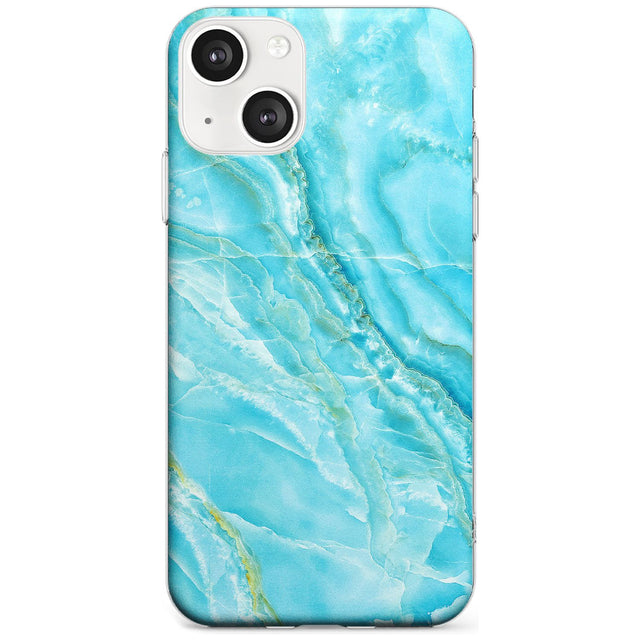 Bright Blue Onyx Marble Phone Case iPhone 13 / Clear Case,iPhone 13 Mini / Clear Case,iPhone 14 / Clear Case,iPhone 14 Plus / Clear Case Blanc Space