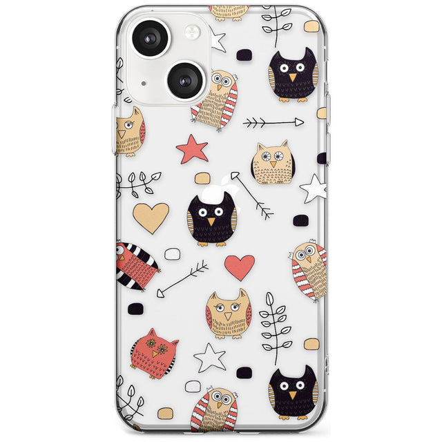 Cute Owl Pattern Slim Phone Case for iPhone 13 & 13 Mini