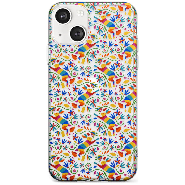 Floral Rabbit Pattern in Rainbow Phone Case iPhone 13 / Clear Case,iPhone 13 Mini / Clear Case,iPhone 14 / Clear Case,iPhone 14 Plus / Clear Case Blanc Space