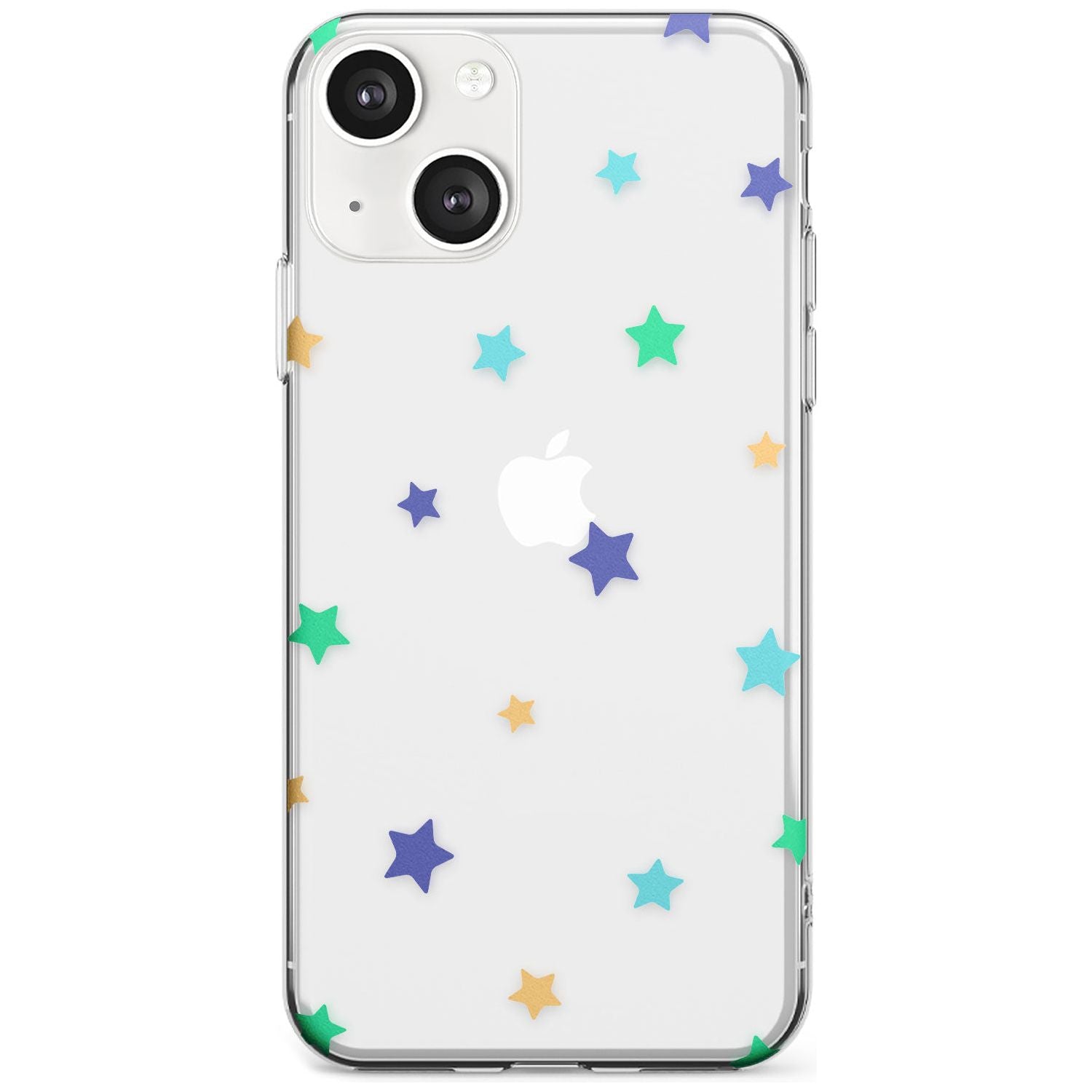 Pastel Stars Pattern Phone Case iPhone 13 / Clear Case,iPhone 13 Mini / Clear Case,iPhone 14 / Clear Case,iPhone 14 Plus / Clear Case Blanc Space