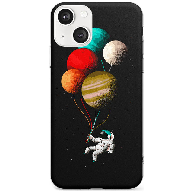 Astronaut Balloon Planets Phone Case iPhone 13 Mini / Clear Case,iPhone 13 / Clear Case,iPhone 14 Plus / Clear Case,iPhone 14 / Clear Case Blanc Space
