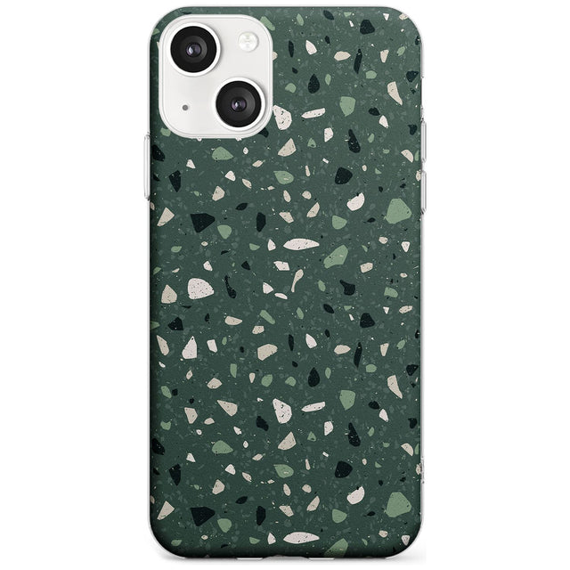 Green & Cream Terrazzo Pattern Phone Case iPhone 13 Mini / Clear Case,iPhone 13 / Clear Case,iPhone 14 Plus / Clear Case,iPhone 14 / Clear Case Blanc Space