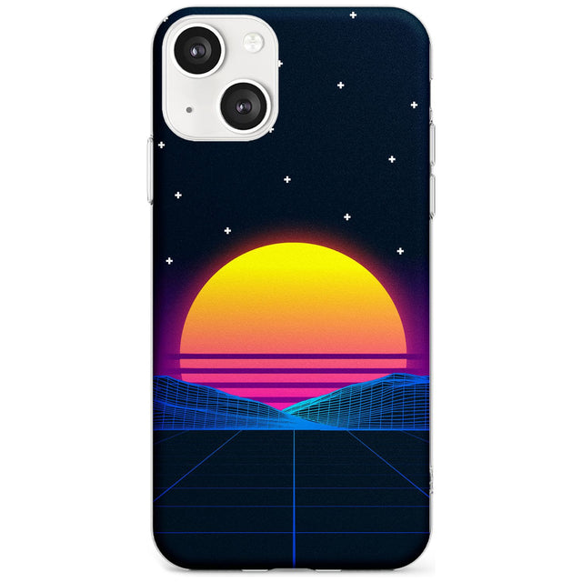 Retro Sunset Vaporwave Slim Phone Case for iPhone 13 & 13 Mini