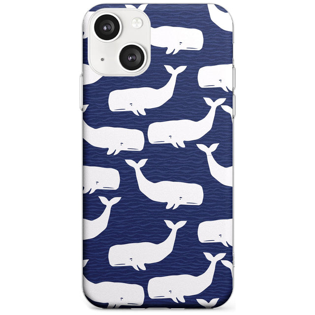 Cute Whales Phone Case iPhone 13 / Clear Case,iPhone 13 Mini / Clear Case,iPhone 14 / Clear Case,iPhone 14 Plus / Clear Case Blanc Space
