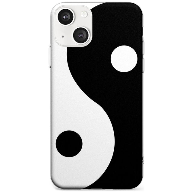 Large Yin Yang Phone Case iPhone 13 / Clear Case,iPhone 13 Mini / Clear Case,iPhone 14 / Clear Case,iPhone 14 Plus / Clear Case Blanc Space