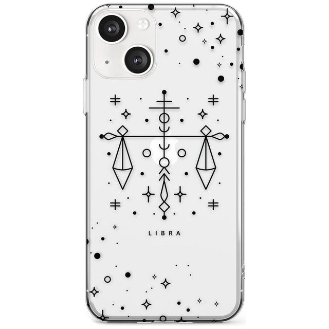 Libra Emblem - Transparent Design Phone Case iPhone 13 / Clear Case,iPhone 13 Mini / Clear Case,iPhone 14 / Clear Case,iPhone 14 Plus / Clear Case Blanc Space