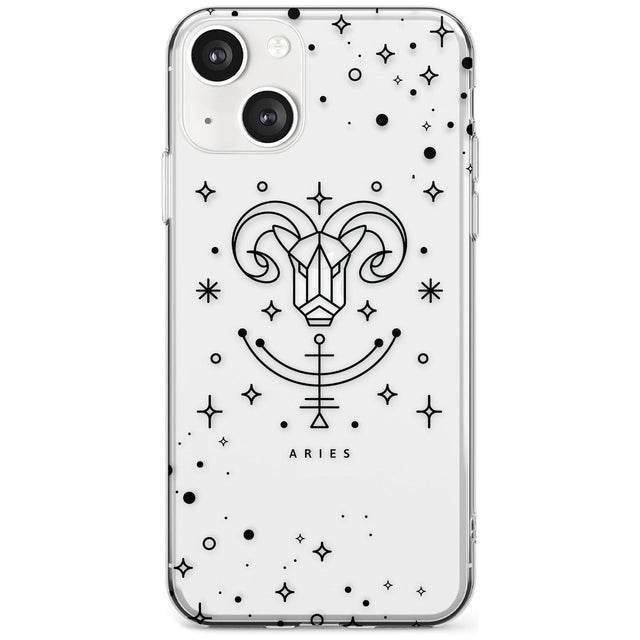 Aries Emblem - Transparent Design Phone Case iPhone 13 / Clear Case,iPhone 13 Mini / Clear Case,iPhone 14 / Clear Case,iPhone 14 Plus / Clear Case Blanc Space