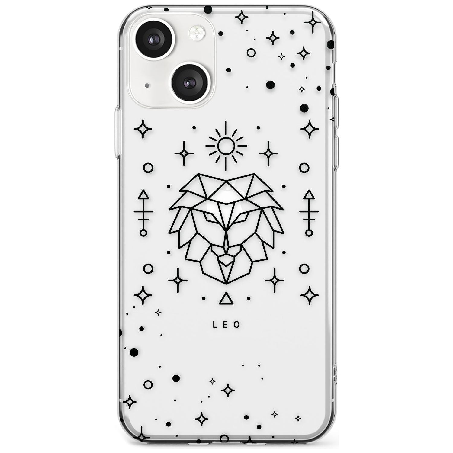 Leo Emblem - Transparent Design Phone Case iPhone 13 / Clear Case,iPhone 13 Mini / Clear Case,iPhone 14 / Clear Case,iPhone 14 Plus / Clear Case Blanc Space