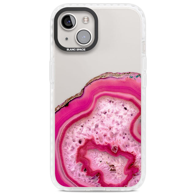 Bright Pink Gemstone Crystal Clear Design Phone Case iPhone 13 / Impact Case,iPhone 14 / Impact Case,iPhone 15 Plus / Impact Case,iPhone 15 / Impact Case Blanc Space