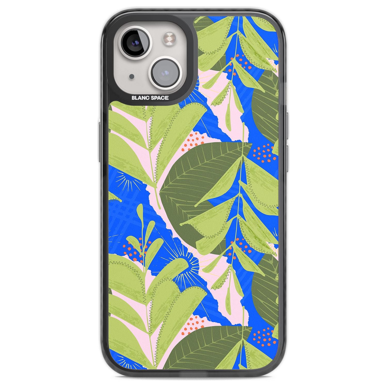 Fern Leaves Abstract Pattern Phone Case iPhone 12 / Black Impact Case,iPhone 13 / Black Impact Case,iPhone 12 Pro / Black Impact Case,iPhone 14 / Black Impact Case,iPhone 15 Plus / Black Impact Case,iPhone 15 / Black Impact Case Blanc Space