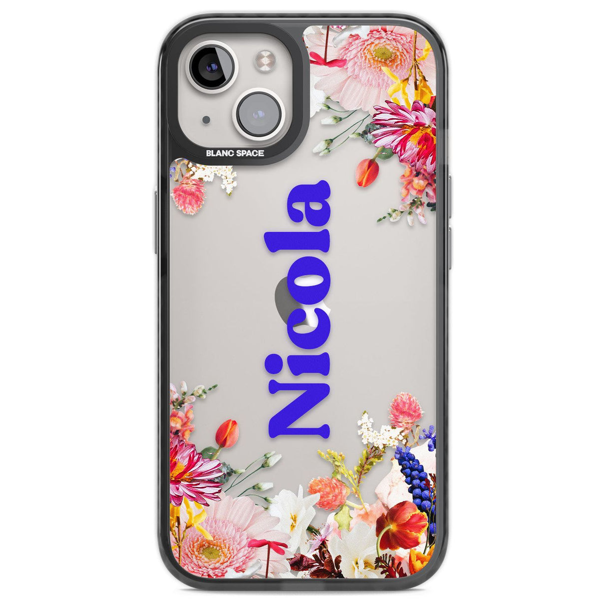 Personalised Text with Floral Borders Custom Phone Case iPhone 12 / Black Impact Case,iPhone 13 / Black Impact Case,iPhone 12 Pro / Black Impact Case,iPhone 14 / Black Impact Case,iPhone 15 Plus / Black Impact Case,iPhone 15 / Black Impact Case Blanc Space