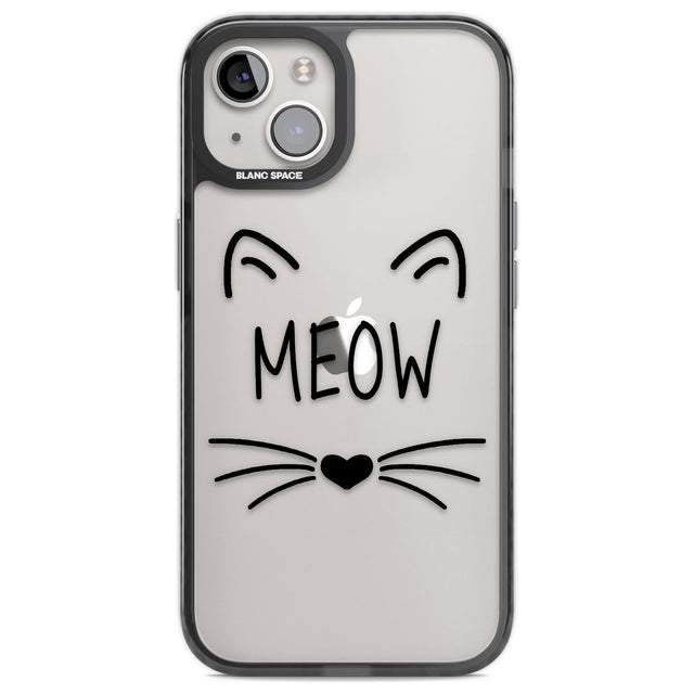 Cat Whiskers Phone Case iPhone 13 / Black Impact Case,iPhone 14 / Black Impact Case,iPhone 15 / Black Impact Case,iPhone 15 Plus / Black Impact Case Blanc Space