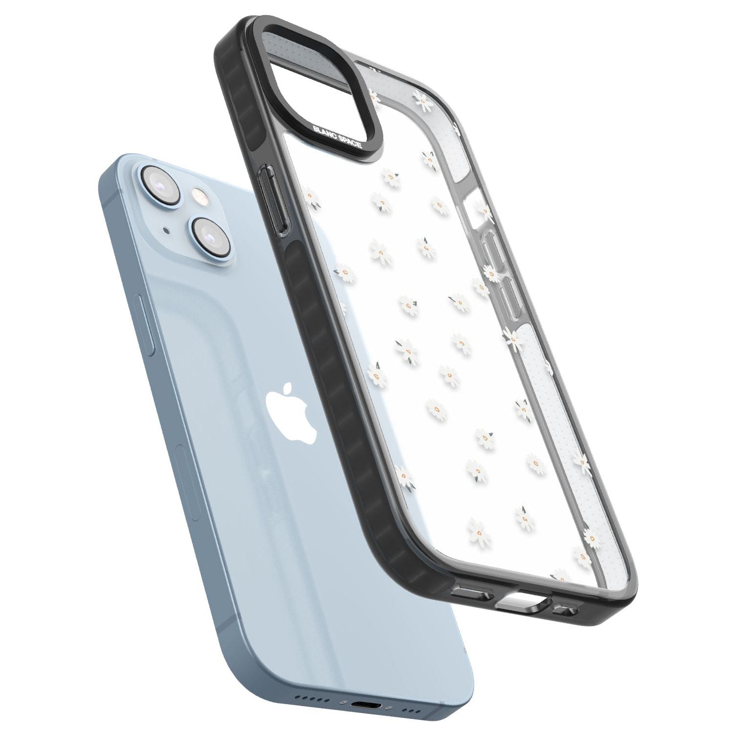 White Stars on Clear Phone Case for iPhone 14