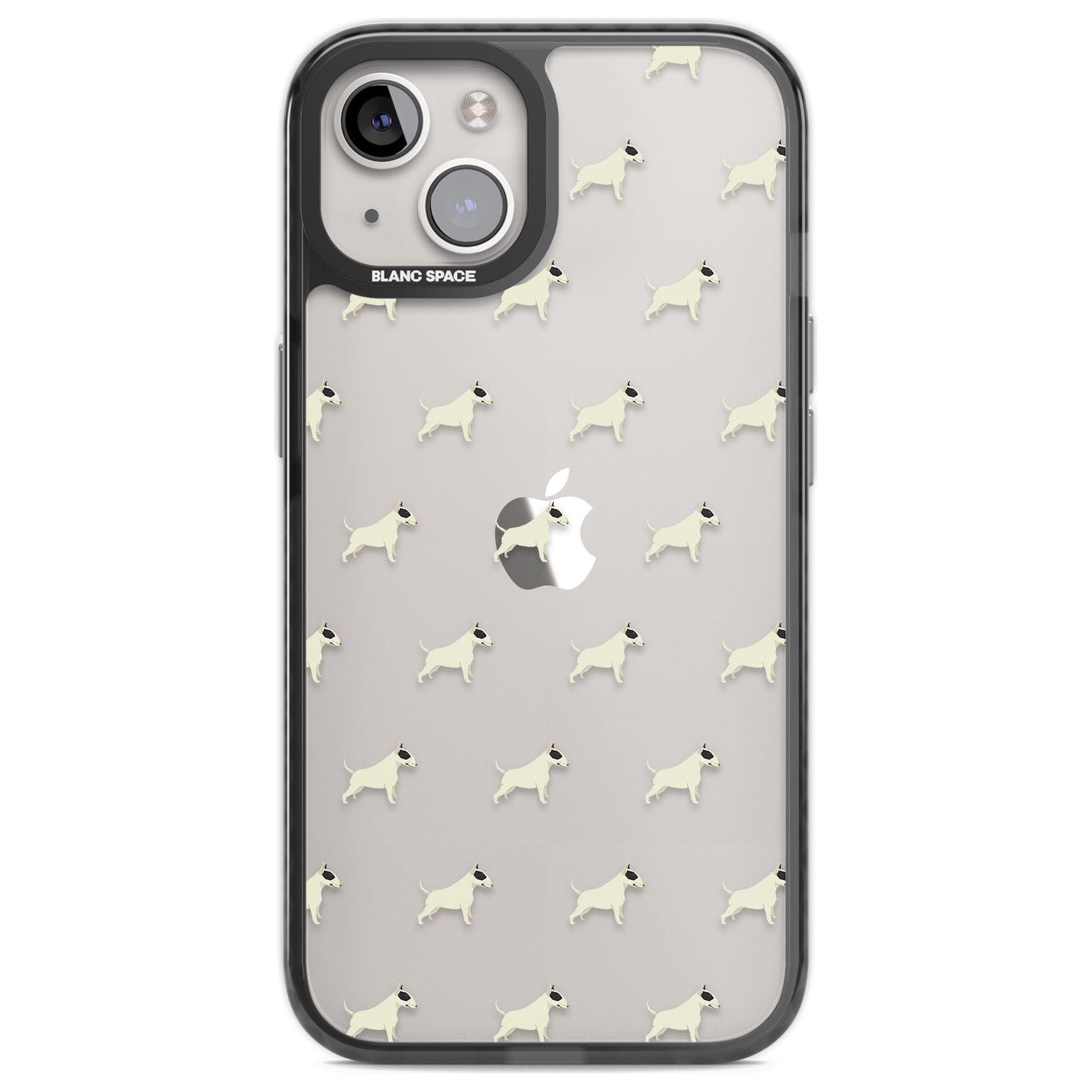 Bull Terrier Dog Pattern Clear Phone Case iPhone 12 / Black Impact Case,iPhone 13 / Black Impact Case,iPhone 12 Pro / Black Impact Case,iPhone 14 / Black Impact Case,iPhone 15 Plus / Black Impact Case,iPhone 15 / Black Impact Case Blanc Space
