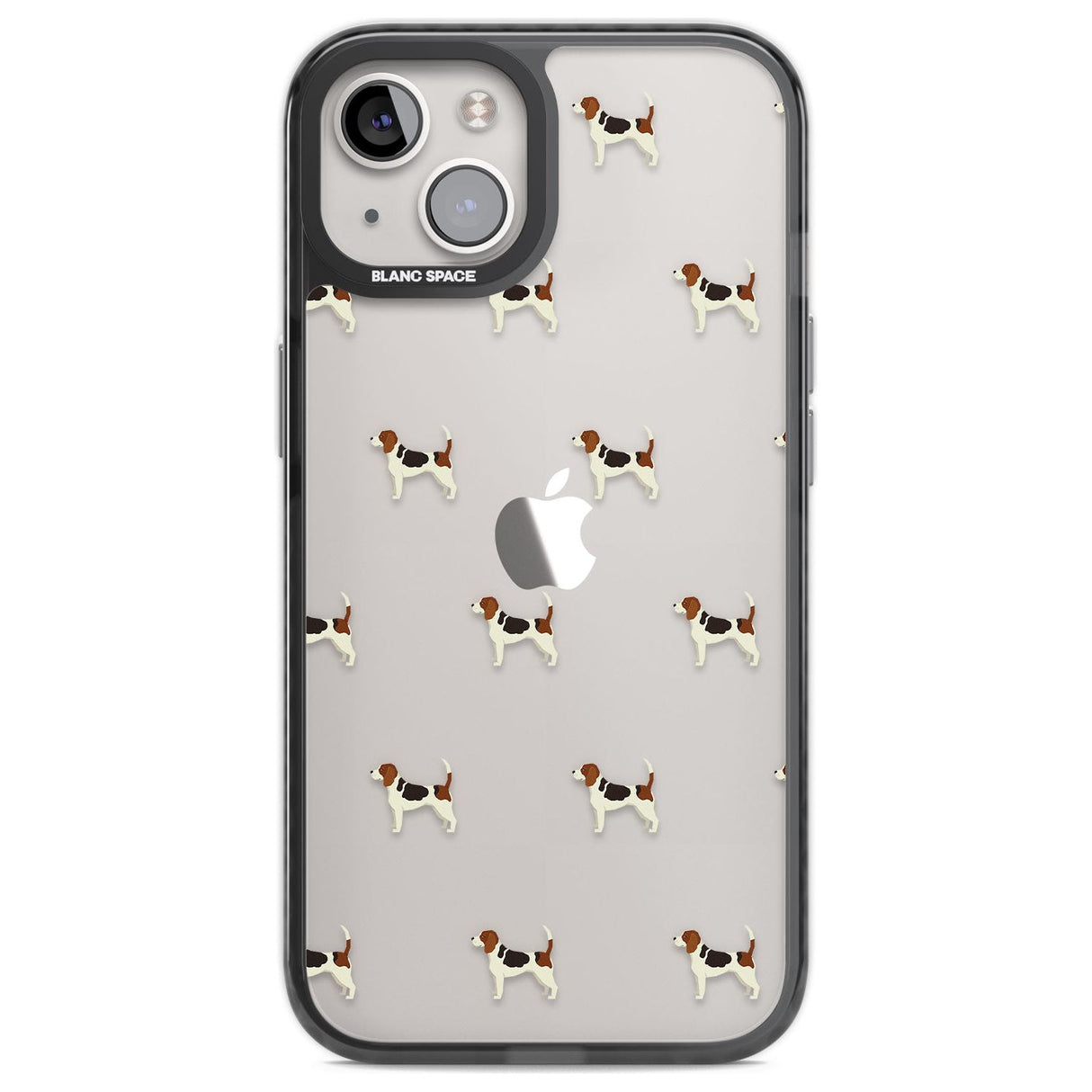 Beagle Dog Pattern Clear Phone Case iPhone 12 / Black Impact Case,iPhone 13 / Black Impact Case,iPhone 12 Pro / Black Impact Case,iPhone 14 / Black Impact Case,iPhone 15 Plus / Black Impact Case,iPhone 15 / Black Impact Case Blanc Space