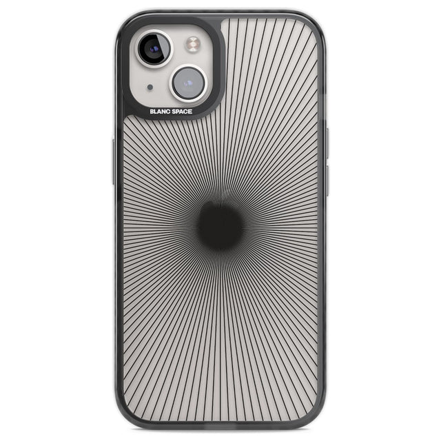 Abstract Lines: Sunburst Phone Case iPhone 12 / Black Impact Case,iPhone 13 / Black Impact Case,iPhone 12 Pro / Black Impact Case,iPhone 14 / Black Impact Case,iPhone 15 Plus / Black Impact Case,iPhone 15 / Black Impact Case Blanc Space