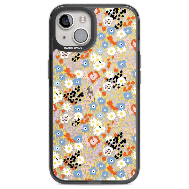 Busy Floral Mix: Transparent Phone Case iPhone 12 / Black Impact Case,iPhone 13 / Black Impact Case,iPhone 12 Pro / Black Impact Case,iPhone 14 / Black Impact Case,iPhone 15 Plus / Black Impact Case,iPhone 15 / Black Impact Case Blanc Space