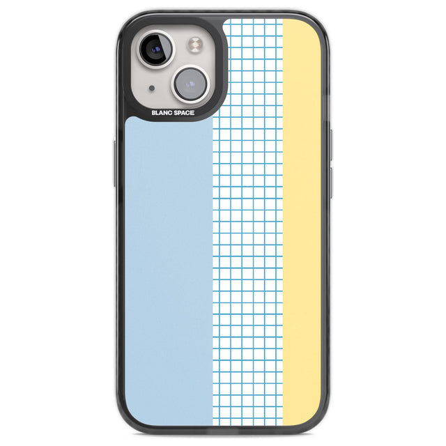 Abstract Grid Blue & Yellow Phone Case iPhone 12 / Black Impact Case,iPhone 13 / Black Impact Case,iPhone 12 Pro / Black Impact Case,iPhone 14 / Black Impact Case,iPhone 15 Plus / Black Impact Case,iPhone 15 / Black Impact Case Blanc Space