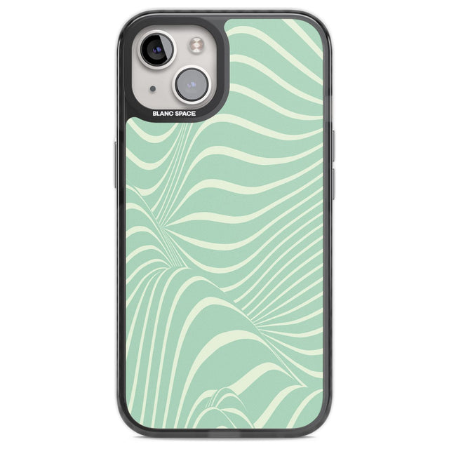 Mint Green Distorted Line Phone Case iPhone 13 / Black Impact Case,iPhone 14 / Black Impact Case,iPhone 15 / Black Impact Case,iPhone 15 Plus / Black Impact Case Blanc Space