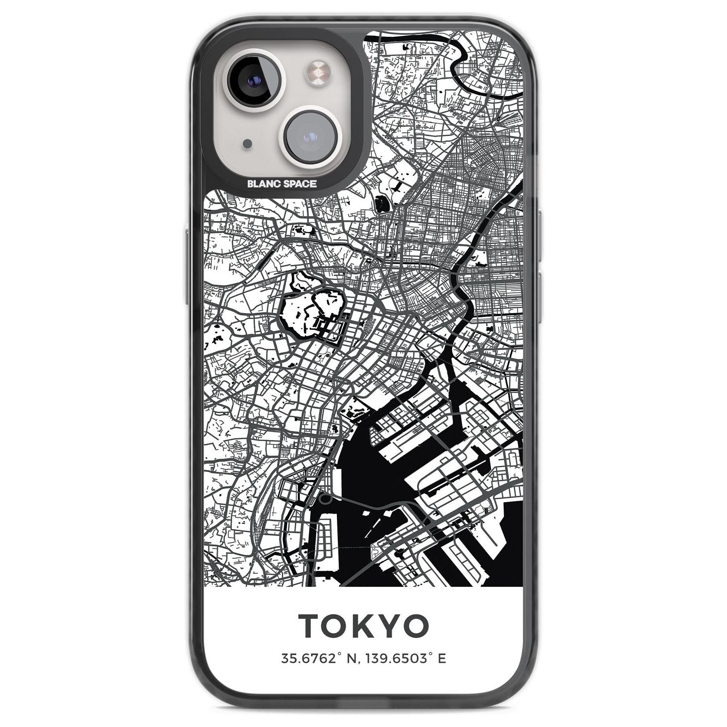 Map of Tokyo, Japan Phone Case iPhone 12 / Black Impact Case,iPhone 13 / Black Impact Case,iPhone 12 Pro / Black Impact Case,iPhone 14 / Black Impact Case,iPhone 15 Plus / Black Impact Case,iPhone 15 / Black Impact Case Blanc Space