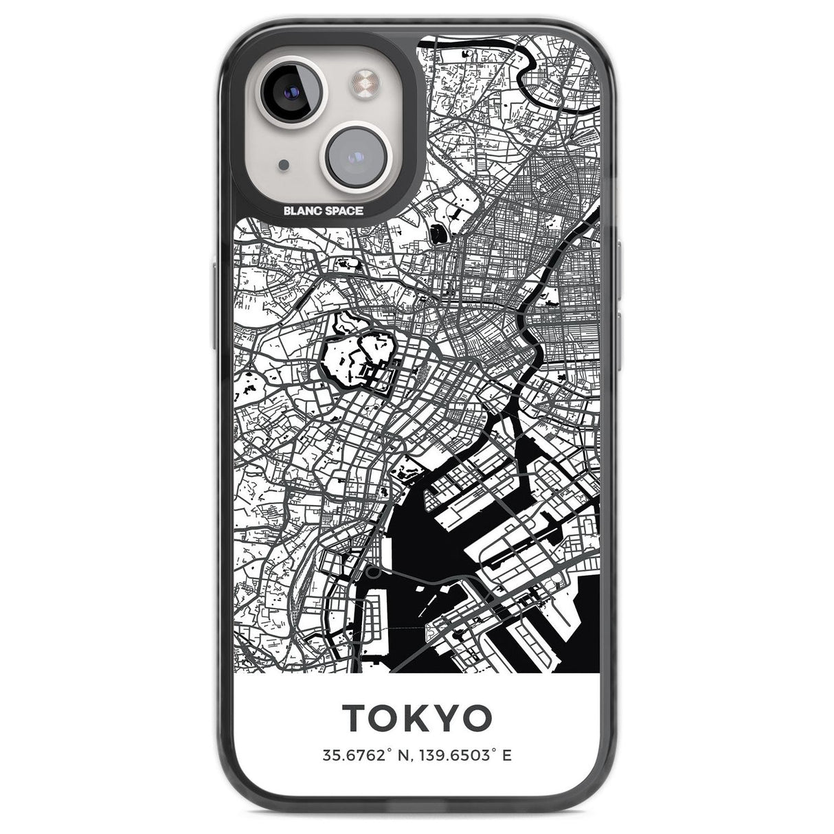Map of Tokyo, Japan Phone Case iPhone 12 / Black Impact Case,iPhone 13 / Black Impact Case,iPhone 12 Pro / Black Impact Case,iPhone 14 / Black Impact Case,iPhone 15 Plus / Black Impact Case,iPhone 15 / Black Impact Case Blanc Space