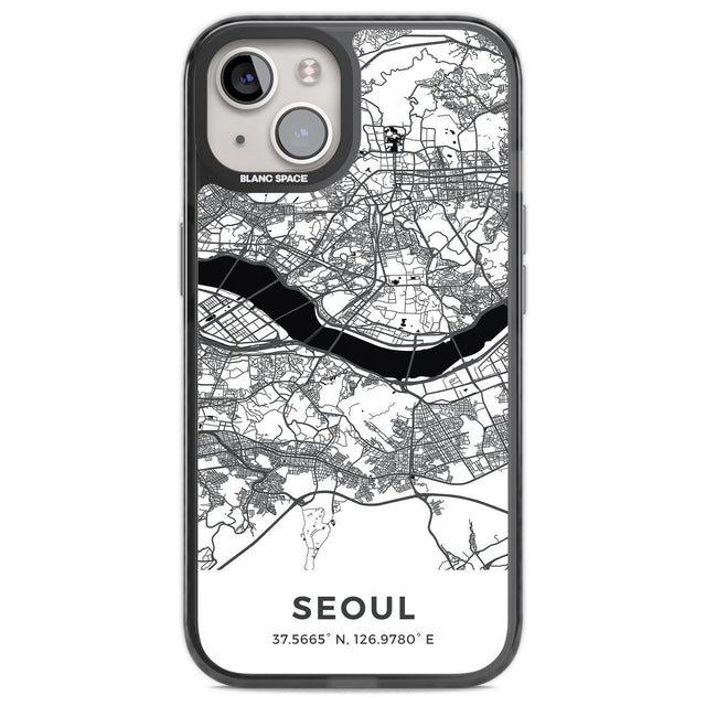 Map of Seoul, South Korea Phone Case iPhone 12 / Black Impact Case,iPhone 13 / Black Impact Case,iPhone 12 Pro / Black Impact Case,iPhone 14 / Black Impact Case,iPhone 15 Plus / Black Impact Case,iPhone 15 / Black Impact Case Blanc Space