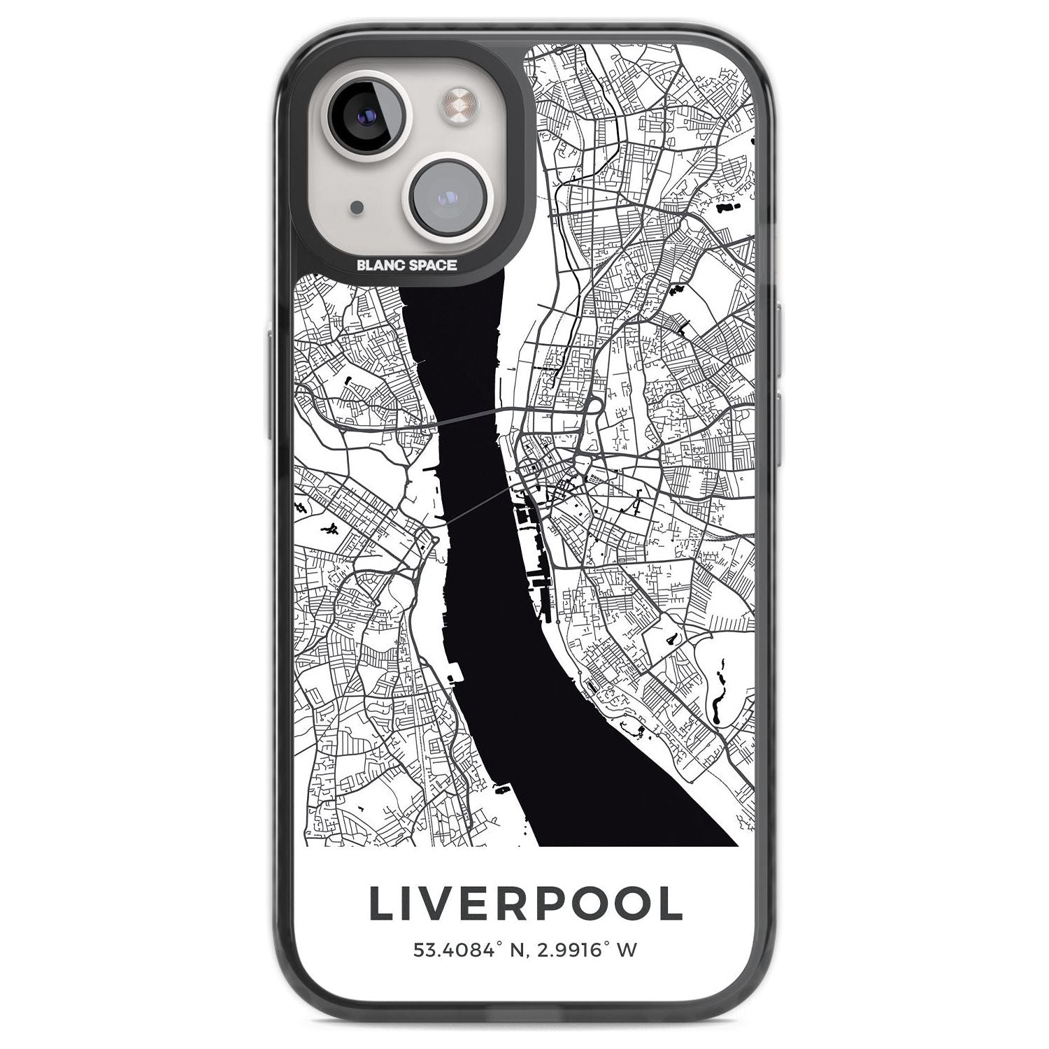 Map of Liverpool, England Phone Case iPhone 12 / Black Impact Case,iPhone 13 / Black Impact Case,iPhone 12 Pro / Black Impact Case,iPhone 14 / Black Impact Case,iPhone 15 Plus / Black Impact Case,iPhone 15 / Black Impact Case Blanc Space