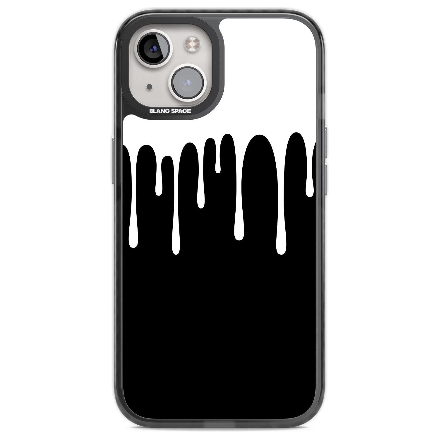 Melted Effect: White & Black Phone Case iPhone 12 / Black Impact Case,iPhone 13 / Black Impact Case,iPhone 12 Pro / Black Impact Case,iPhone 14 / Black Impact Case,iPhone 15 Plus / Black Impact Case,iPhone 15 / Black Impact Case Blanc Space