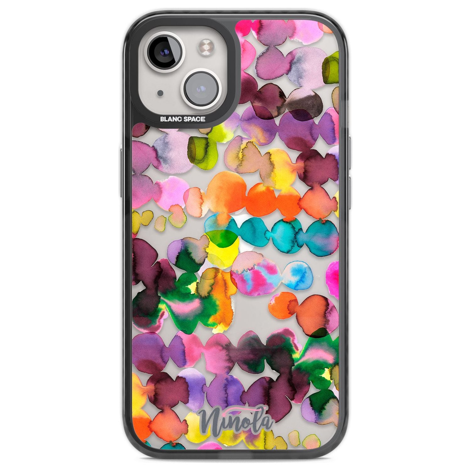 Ink Bleeding Dots Phone Case iPhone 12 / Black Impact Case,iPhone 13 / Black Impact Case,iPhone 12 Pro / Black Impact Case,iPhone 14 / Black Impact Case,iPhone 15 Plus / Black Impact Case,iPhone 15 / Black Impact Case Blanc Space