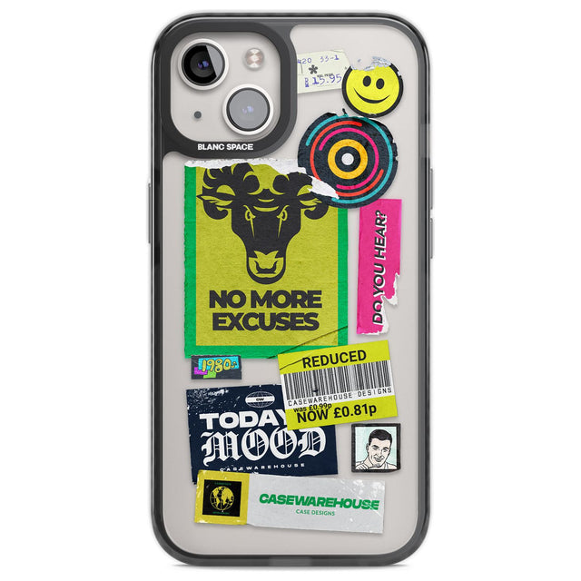 No More Excuses Sticker Mix Phone Case iPhone 12 / Black Impact Case,iPhone 13 / Black Impact Case,iPhone 12 Pro / Black Impact Case,iPhone 14 / Black Impact Case,iPhone 15 Plus / Black Impact Case,iPhone 15 / Black Impact Case Blanc Space