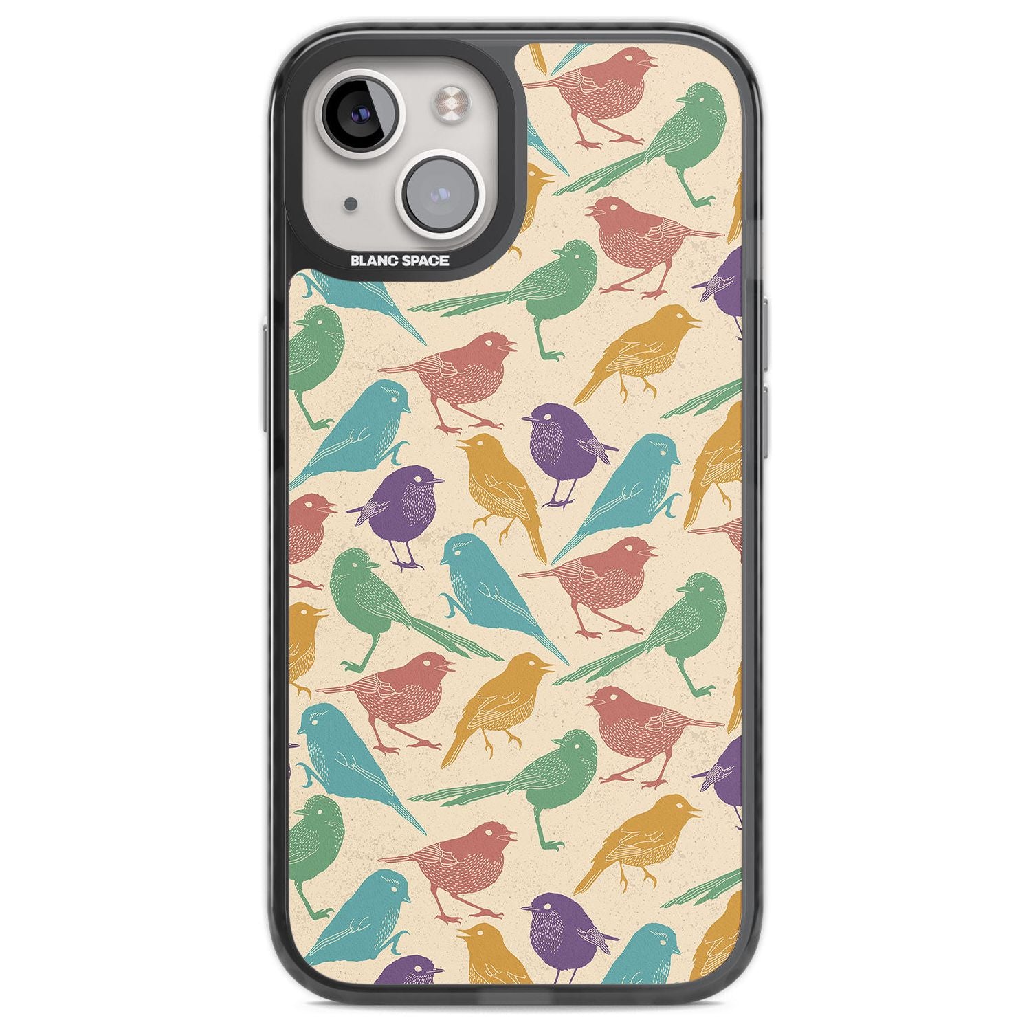 Colourful Feathered Friends Bird Phone Case iPhone 12 / Black Impact Case,iPhone 13 / Black Impact Case,iPhone 12 Pro / Black Impact Case,iPhone 14 / Black Impact Case,iPhone 15 Plus / Black Impact Case,iPhone 15 / Black Impact Case Blanc Space
