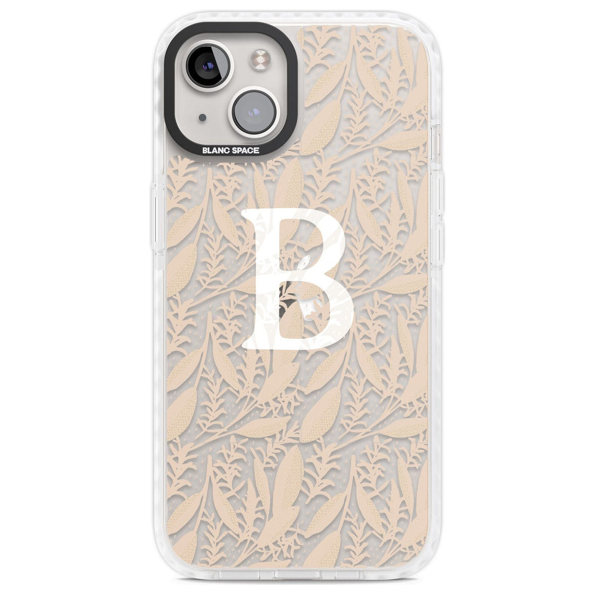 Personalised Subtle Monogram Abstract Floral Custom Phone Case iPhone 13 / Impact Case,iPhone 14 / Impact Case,iPhone 15 Plus / Impact Case,iPhone 15 / Impact Case Blanc Space