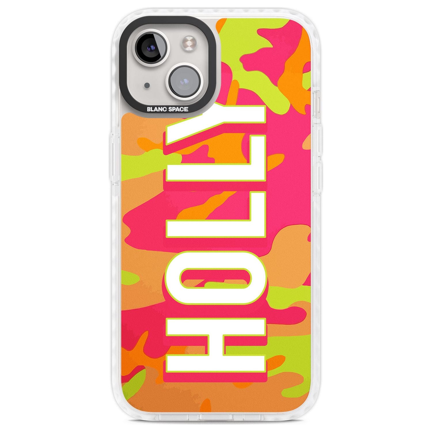 Personalised Colourful Neon Camo Custom Phone Case iPhone 13 / Impact Case,iPhone 14 / Impact Case,iPhone 15 Plus / Impact Case,iPhone 15 / Impact Case Blanc Space
