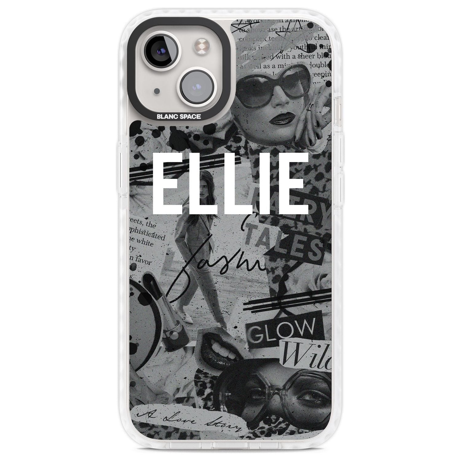 Personalised Grey Scale Fashion Collage Custom Phone Case iPhone 13 / Impact Case,iPhone 14 / Impact Case,iPhone 15 Plus / Impact Case,iPhone 15 / Impact Case Blanc Space