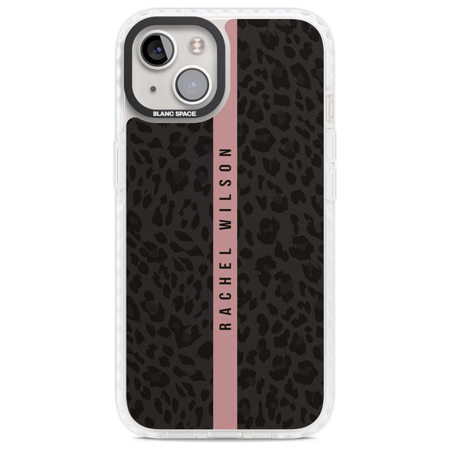 Personalised Pink Stripe Leopard Pattern Custom Phone Case iPhone 13 / Impact Case,iPhone 14 / Impact Case,iPhone 15 Plus / Impact Case,iPhone 15 / Impact Case Blanc Space