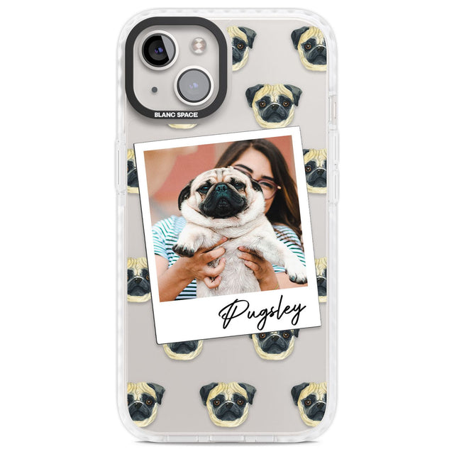 Personalised Pug - Dog Photo Custom Phone Case iPhone 13 / Impact Case,iPhone 14 / Impact Case,iPhone 15 Plus / Impact Case,iPhone 15 / Impact Case Blanc Space