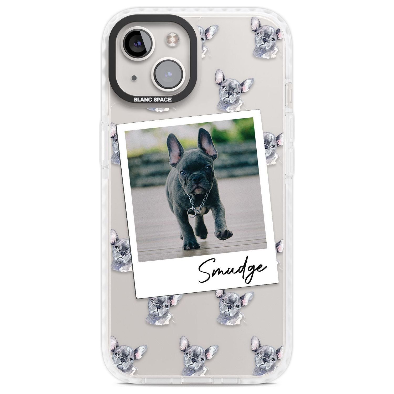 Personalised French Bulldog, Grey - Dog Photo Custom Phone Case iPhone 13 / Impact Case,iPhone 14 / Impact Case,iPhone 15 Plus / Impact Case,iPhone 15 / Impact Case Blanc Space