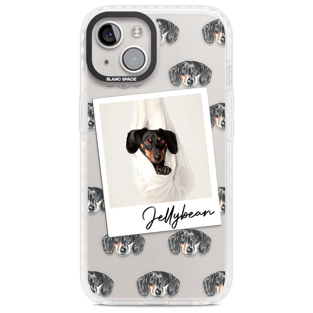 Personalised Dachshund, Black- Dog Photo Custom Phone Case iPhone 13 / Impact Case,iPhone 14 / Impact Case,iPhone 15 Plus / Impact Case,iPhone 15 / Impact Case Blanc Space