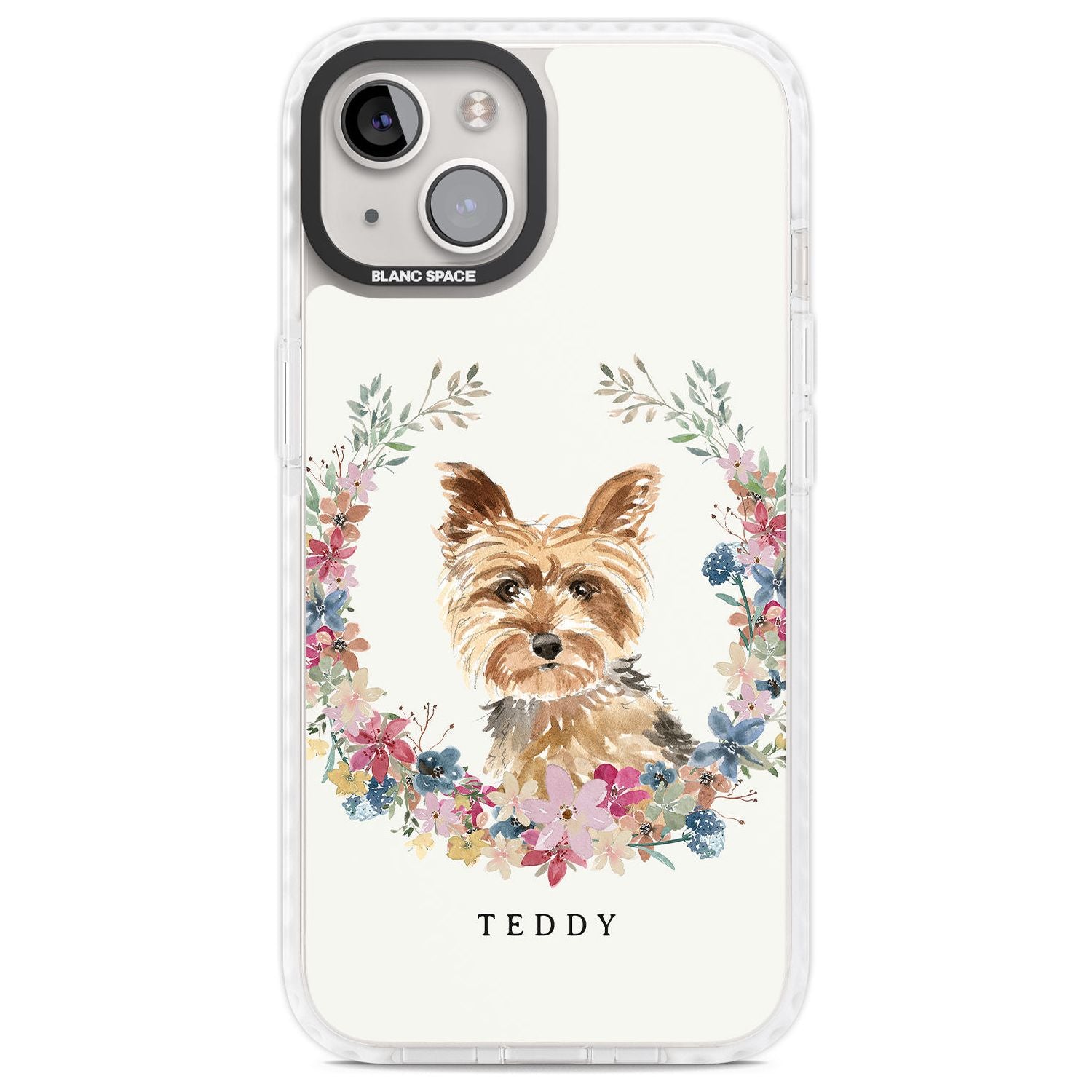 Personalised Yorkshire Terrier Floral Portrait