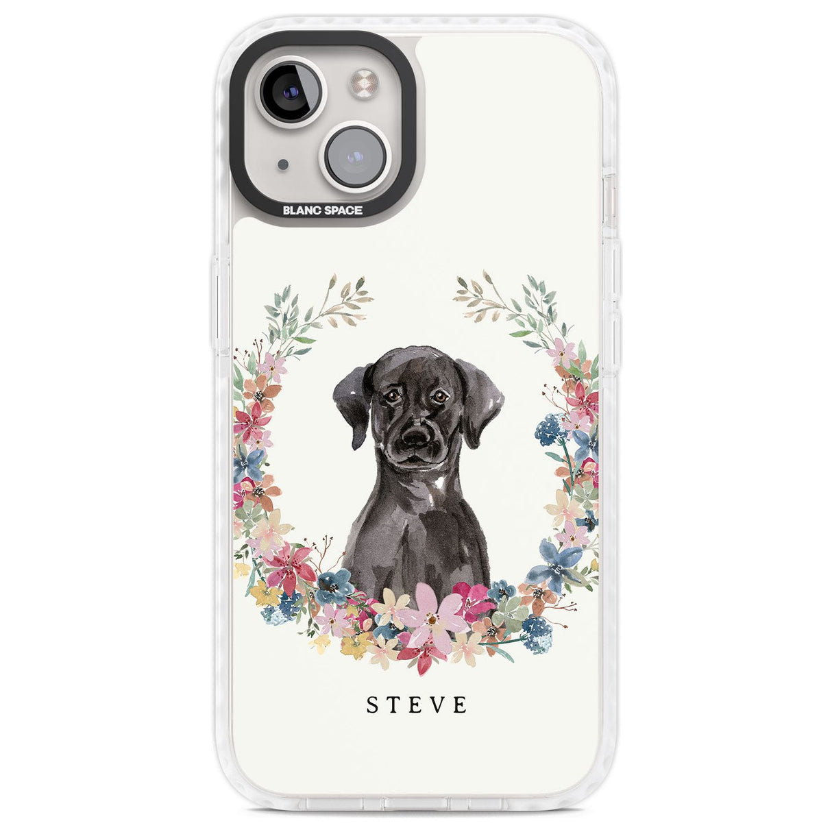 Personalised Black Lab Watercolour Dog Portrait Custom Phone Case iPhone 13 / Impact Case,iPhone 14 / Impact Case,iPhone 15 Plus / Impact Case,iPhone 15 / Impact Case Blanc Space