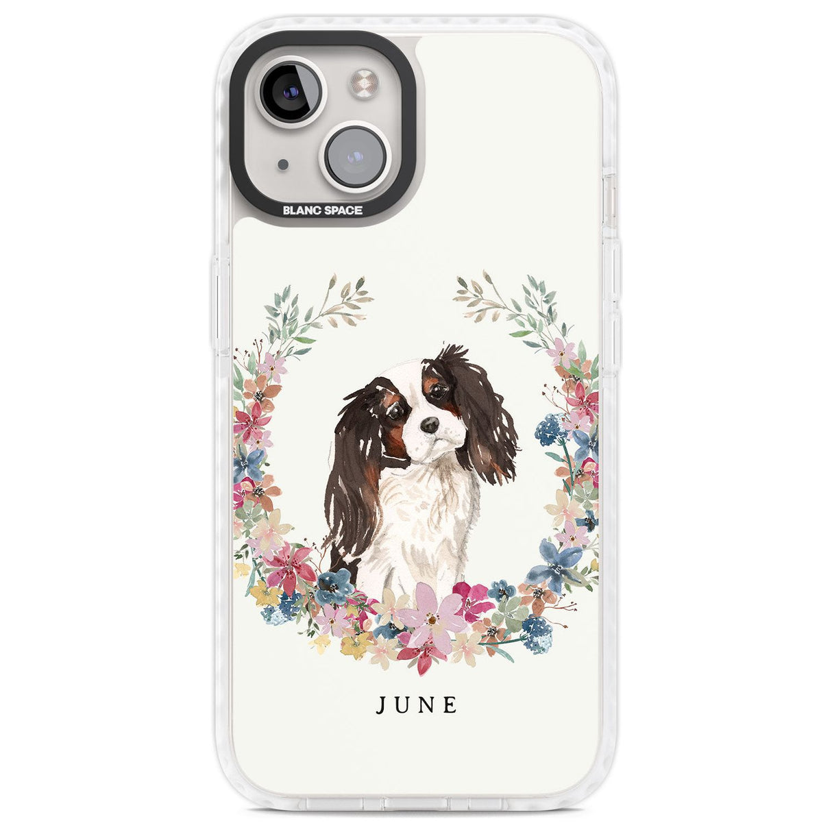 Personalised Tri Coloured King Charles Watercolour Dog Portrait Custom Phone Case iPhone 13 / Impact Case,iPhone 14 / Impact Case,iPhone 15 Plus / Impact Case,iPhone 15 / Impact Case Blanc Space
