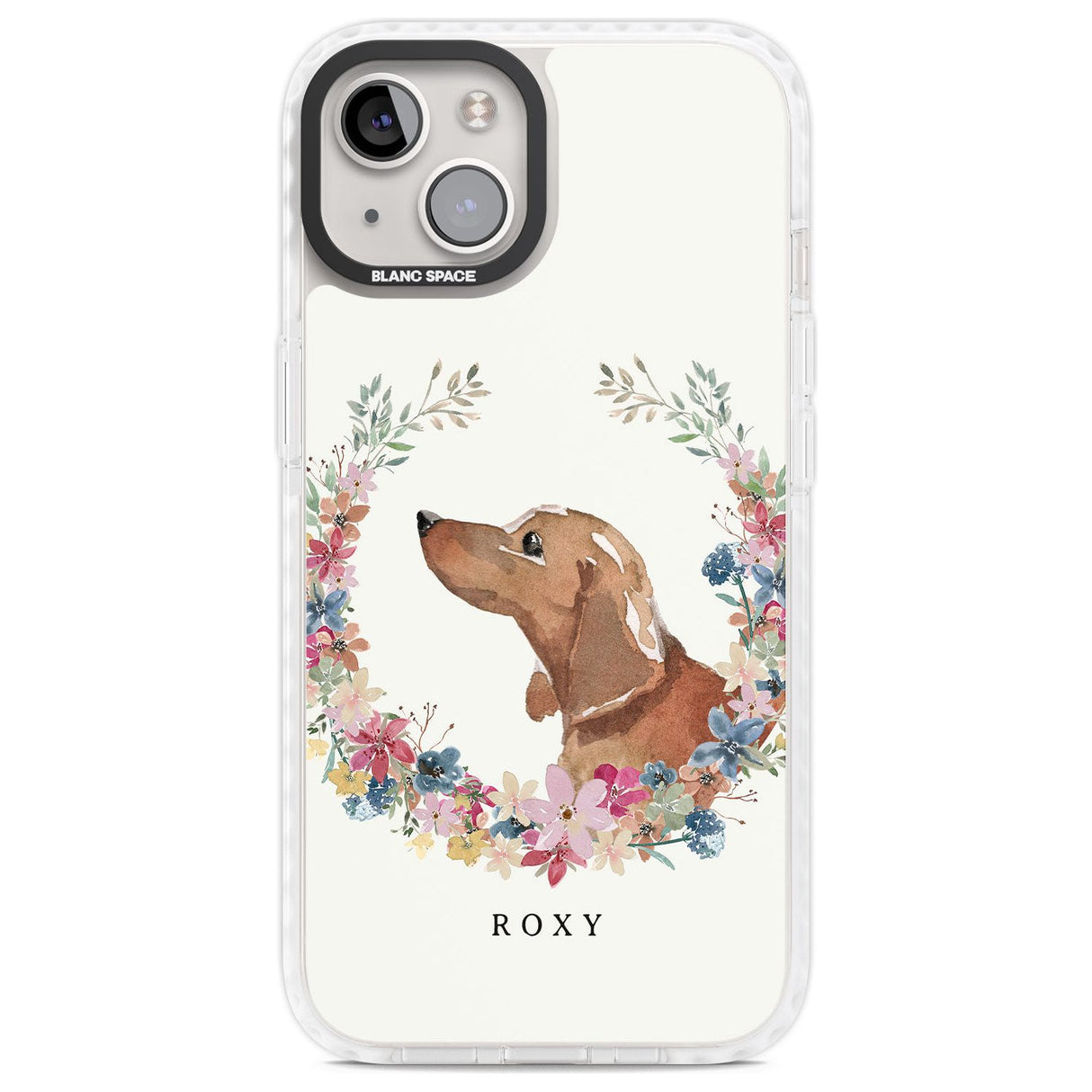 Personalised Tan Dachshund - Watercolour Dog Portrait Custom Phone Case iPhone 13 / Impact Case,iPhone 14 / Impact Case,iPhone 15 Plus / Impact Case,iPhone 15 / Impact Case Blanc Space