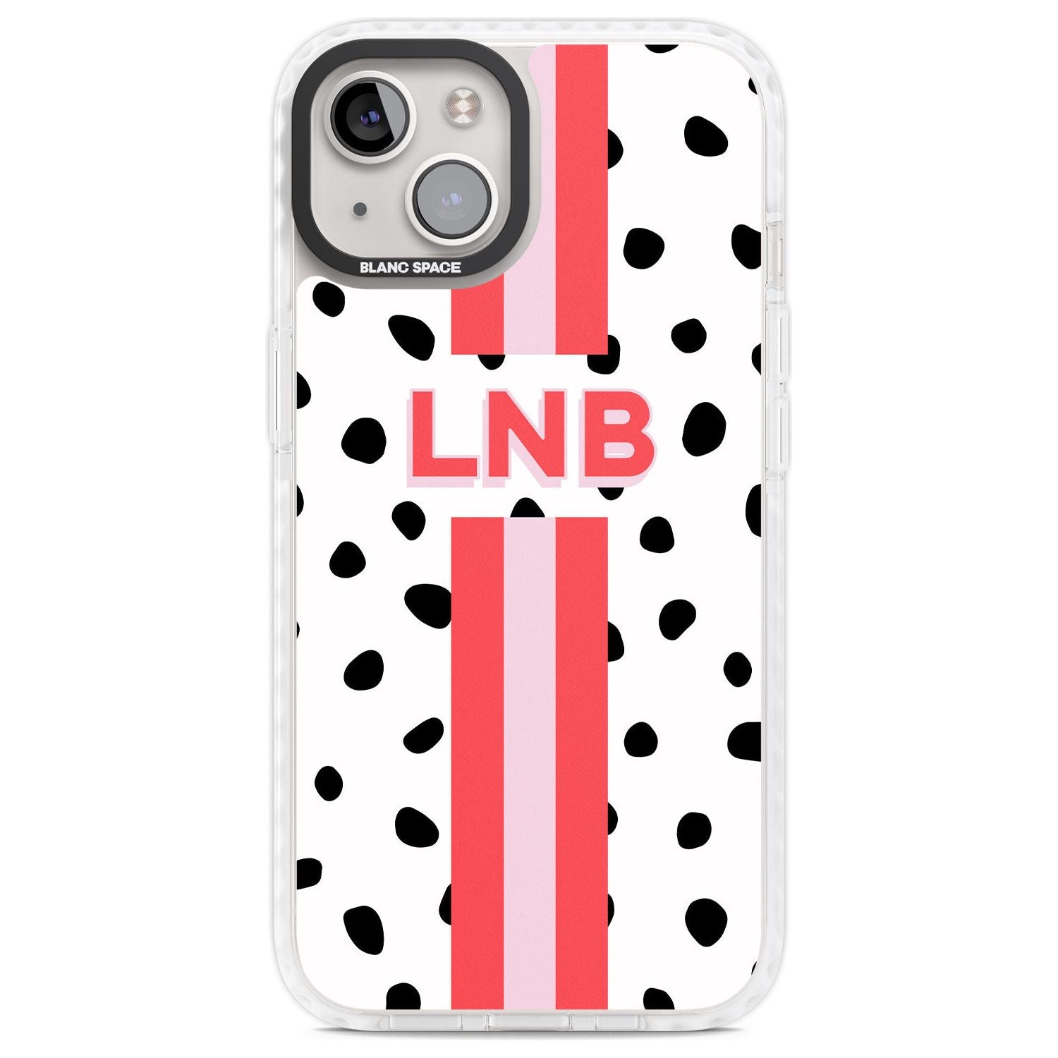 Personalised Polka & Pink Stripe Custom Phone Case iPhone 13 / Impact Case,iPhone 14 / Impact Case,iPhone 15 Plus / Impact Case,iPhone 15 / Impact Case Blanc Space