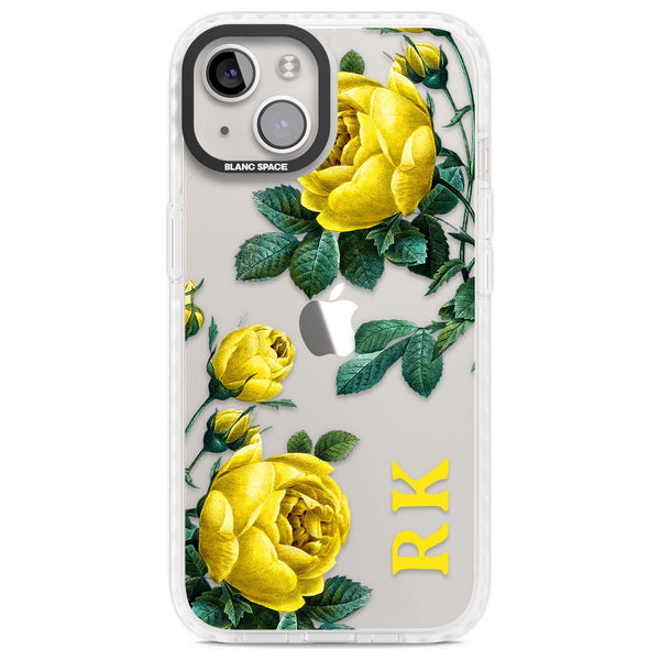 Personalised Vintage Floral Yellow Roses