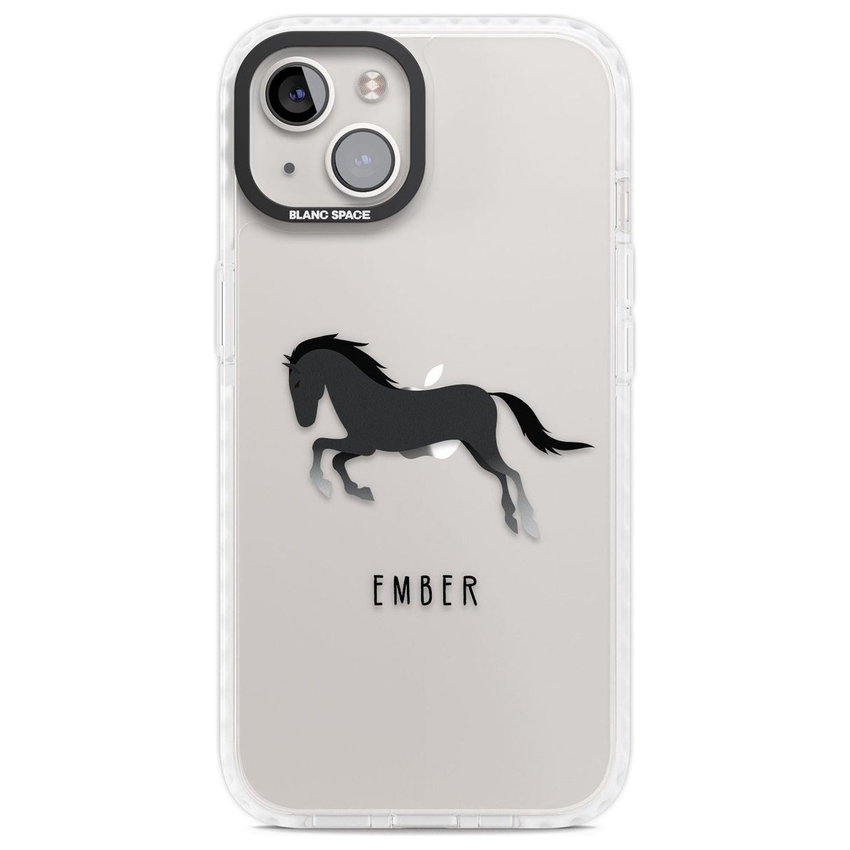 Personalised Black Horse Custom Phone Case iPhone 13 / Impact Case,iPhone 14 / Impact Case,iPhone 15 Plus / Impact Case,iPhone 15 / Impact Case Blanc Space