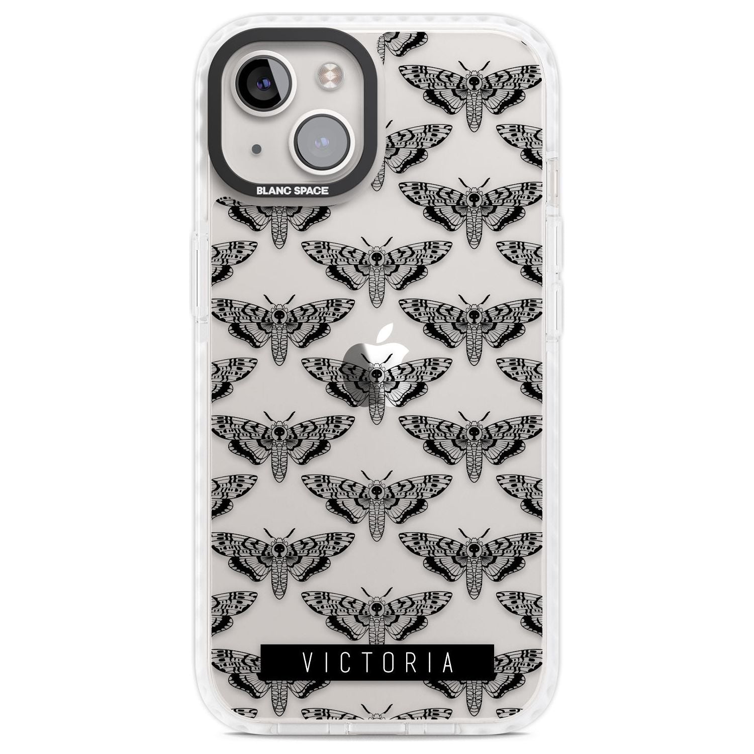 Personalised Hawk Moth Pattern Custom Phone Case iPhone 13 / Impact Case,iPhone 14 / Impact Case,iPhone 15 Plus / Impact Case,iPhone 15 / Impact Case Blanc Space