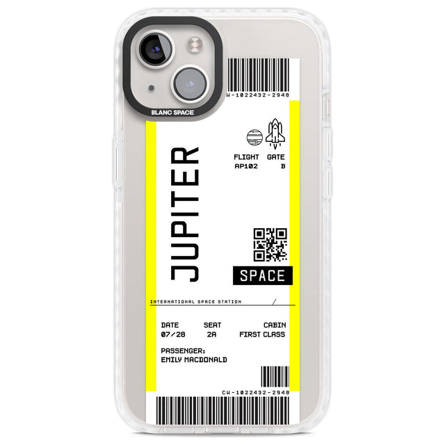 Personalised Jupiter Travel Ticket Custom Phone Case iPhone 13 / Impact Case,iPhone 14 / Impact Case,iPhone 15 Plus / Impact Case,iPhone 15 / Impact Case Blanc Space