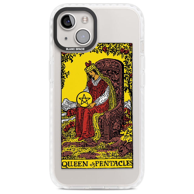 Personalised Queen of Pentacles Tarot Card - Colour Phone Case iPhone 13 / Impact Case,iPhone 14 / Impact Case,iPhone 15 Plus / Impact Case,iPhone 15 / Impact Case Blanc Space
