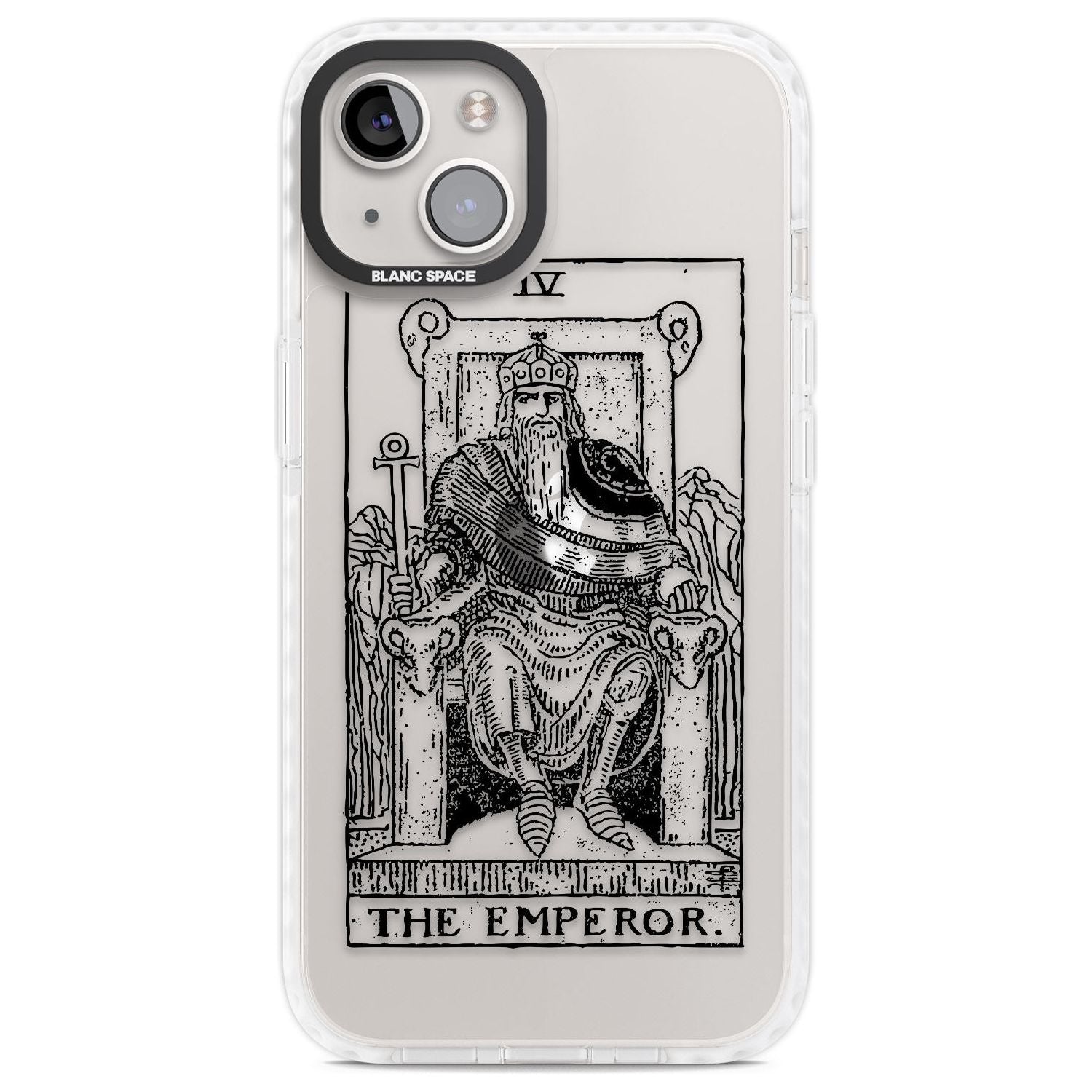 Personalised The Emperor Tarot Card - Transparent Custom Phone Case iPhone 13 / Impact Case,iPhone 14 / Impact Case,iPhone 15 Plus / Impact Case,iPhone 15 / Impact Case Blanc Space