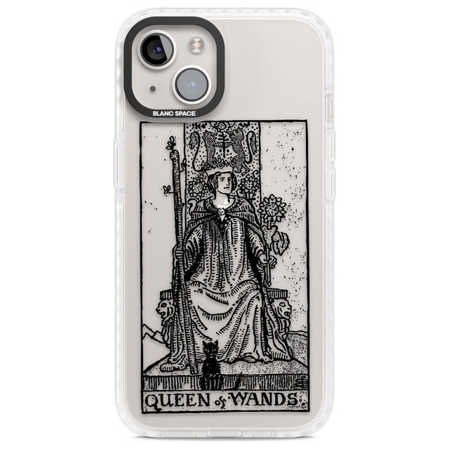 Personalised Queen of Wands Tarot Card - Transparent Custom Phone Case iPhone 13 / Impact Case,iPhone 14 / Impact Case,iPhone 15 Plus / Impact Case,iPhone 15 / Impact Case Blanc Space